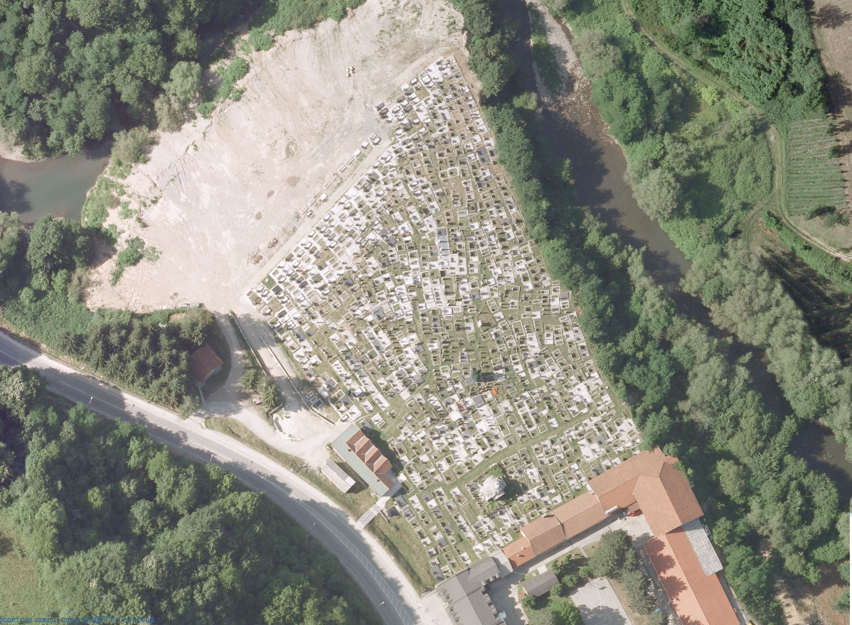 Ивањичко гробље - сателитски снимак